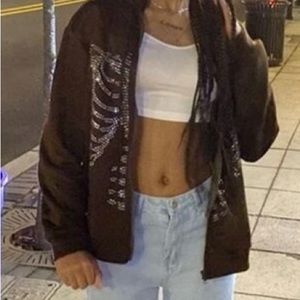 Brown y2k rhinestone jackst